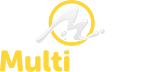 MultIClean logo- white and yellow
